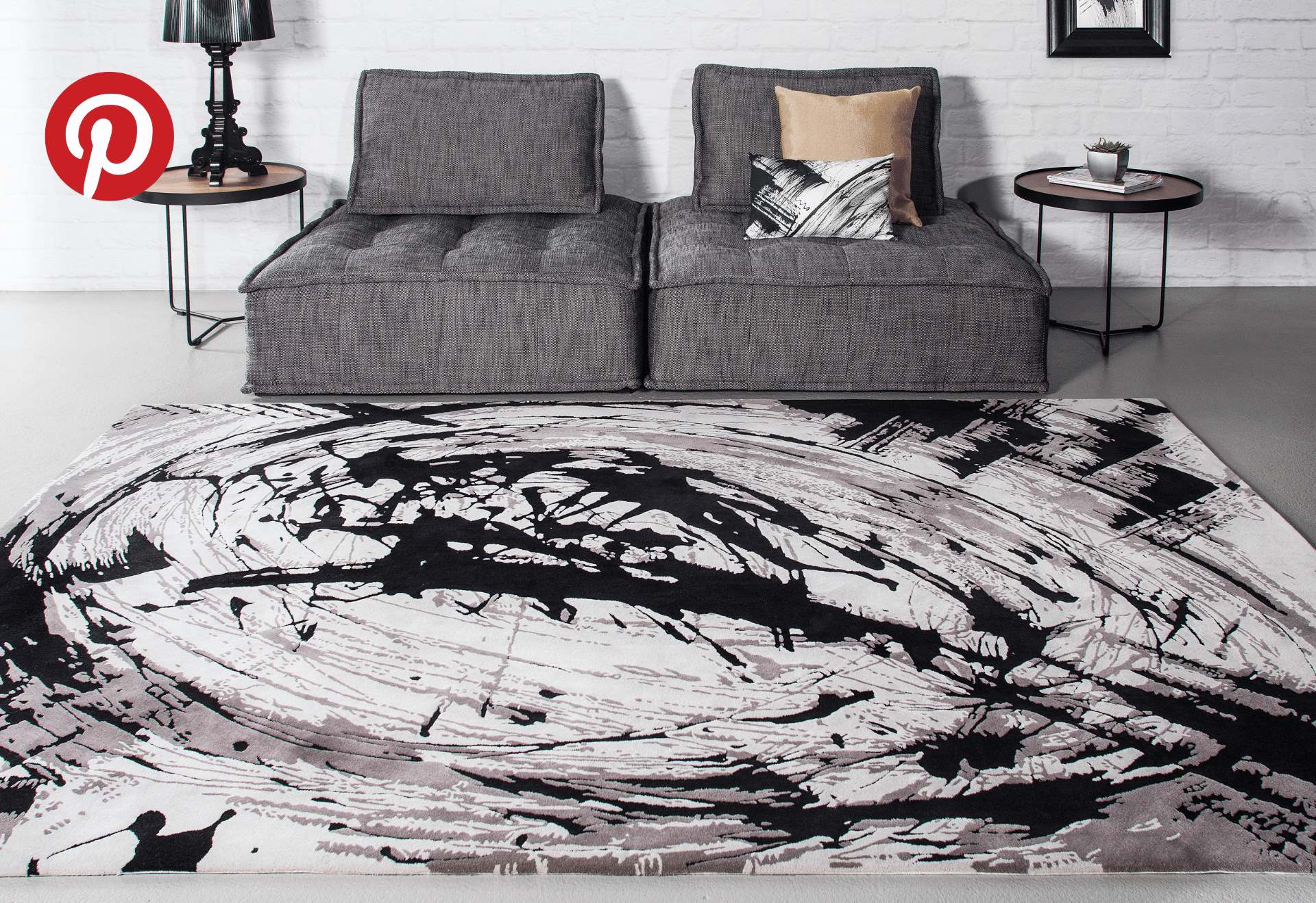 image of the Inked Up rug by St James Whitting