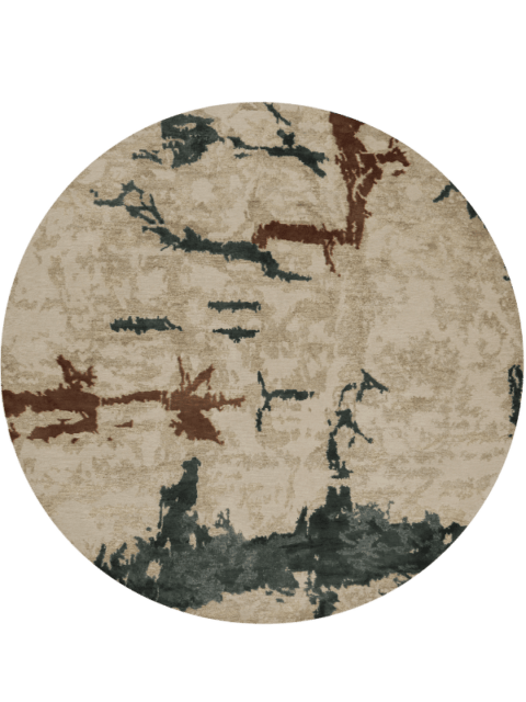 Overhead image of organic echo handknot rug by Hare and Klein