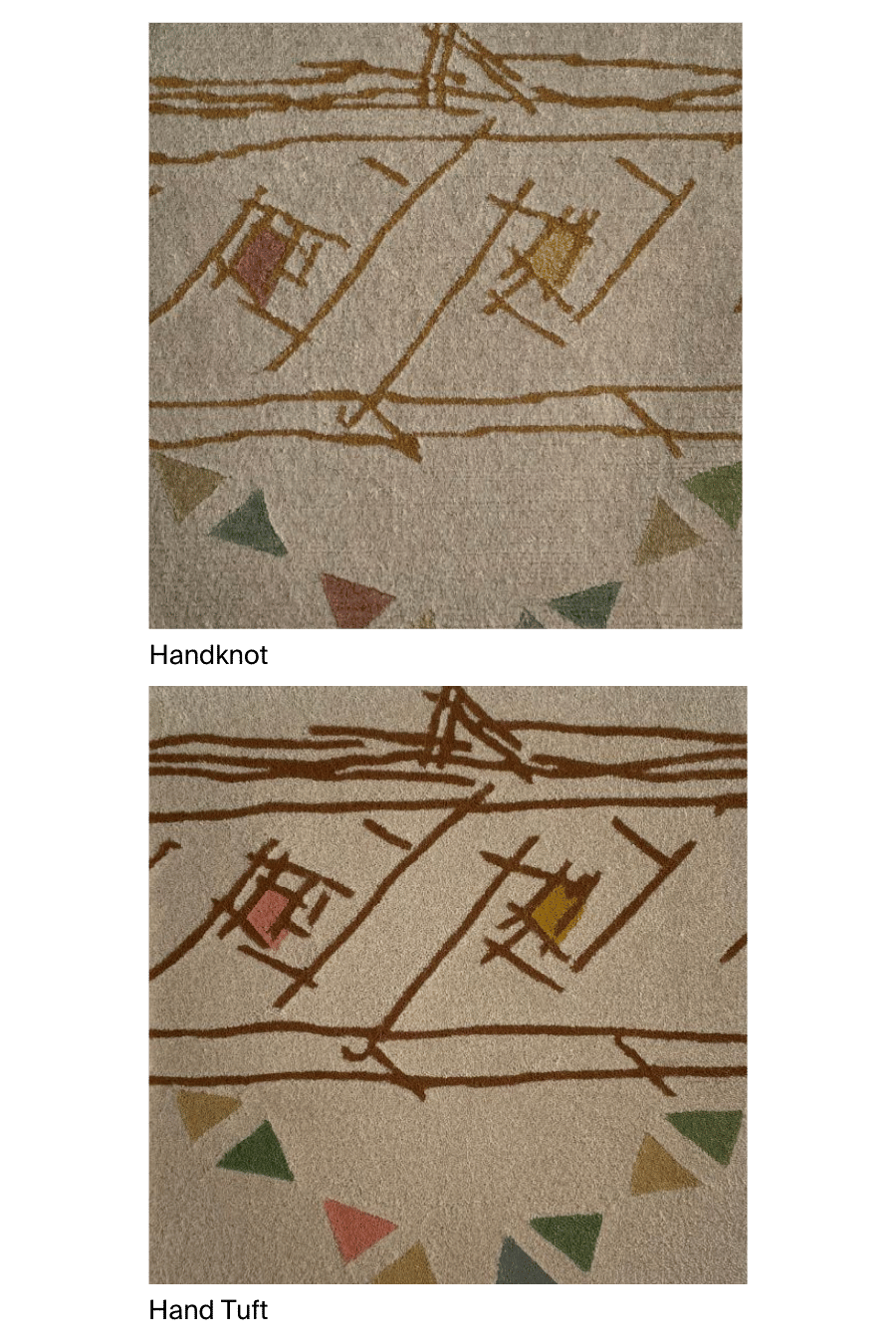 image of the Blom sample in handknot and hand tuft version